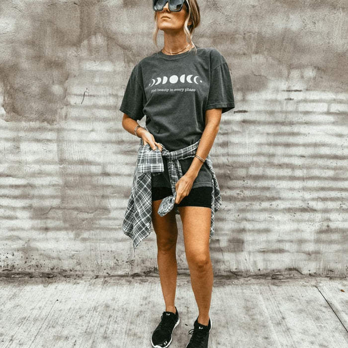 Moon Phase Tee - Pepper - Mommy Apparel