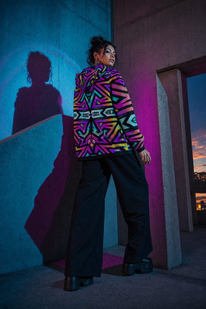 Editorial campaign gallery — Mystic Mandala Zip Up Hoodie — 02-rear-campaign