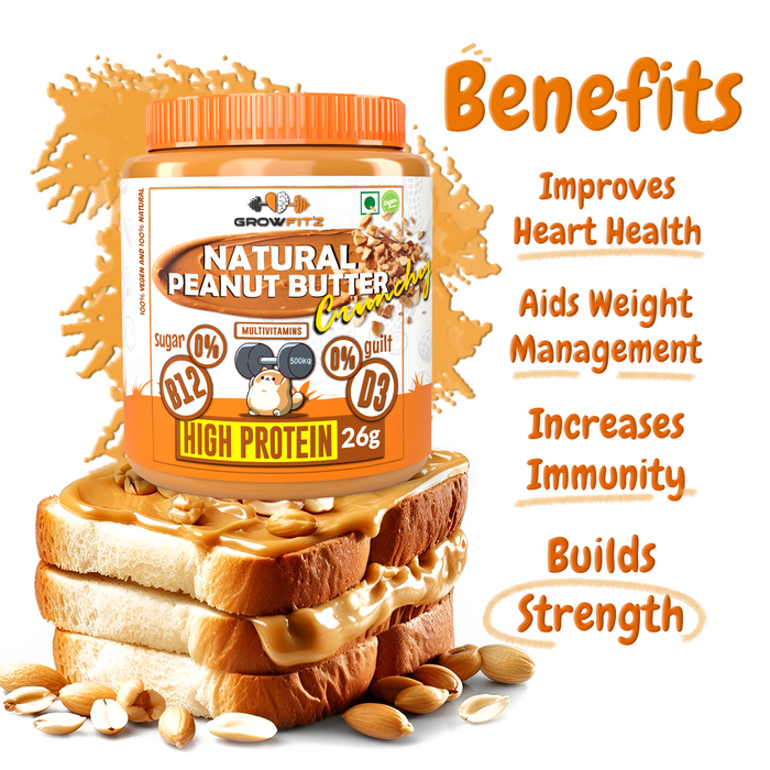 Natural Crunchy Peanut Butter | 26g Protein | 800g