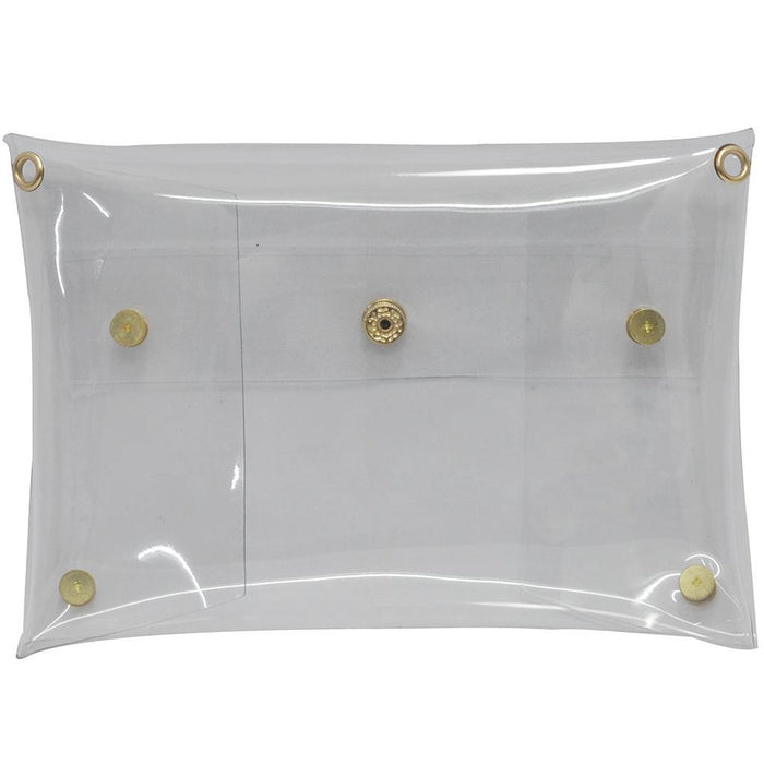 clear clutch bag, stadium approved bag, transparent event purse, vinyl concert clutch, clear bag for festivals, club-ready clear bag, see-through stadium purse, crossbody clutch with chain, gold studded clear clutch, stadium concert bag, festival crossbody clutch, clear purse for game day, transparent bag with studs, stylish clear vinyl clutch, concerts clear bag, clubs approved bag, fashion stadium clutch, small clear crossbody, event ready transparent bag, stadium purse with chain