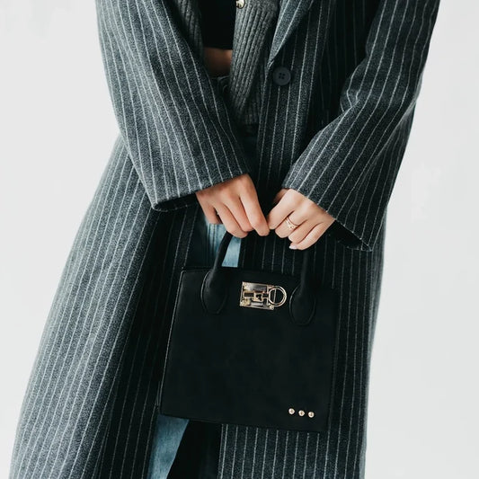 Nixie Nubuck Small Tote - Black
