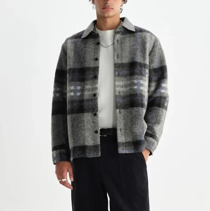 Nolan Overshirt in Grey/Blue Check