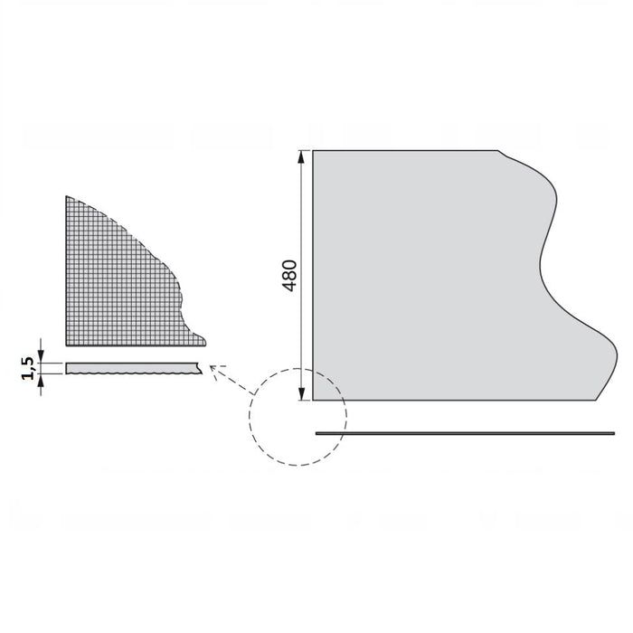 Non-slip drawer liner - Anthracite - Chequered Pattern - 1RM Furnica