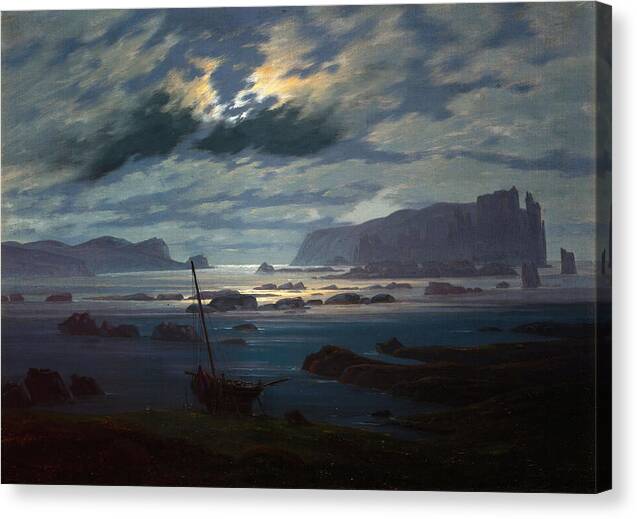 Northern Sea in the Moonlight - Canvas Print