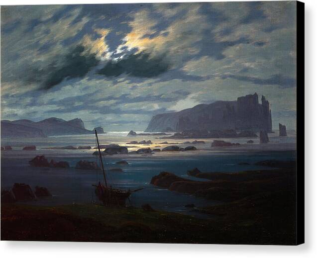 Northern Sea in the Moonlight - Canvas Print