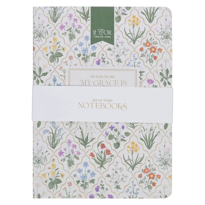 Notebook Set 3pc My Grace Is Sufficient For You 2 Cor. 12:9