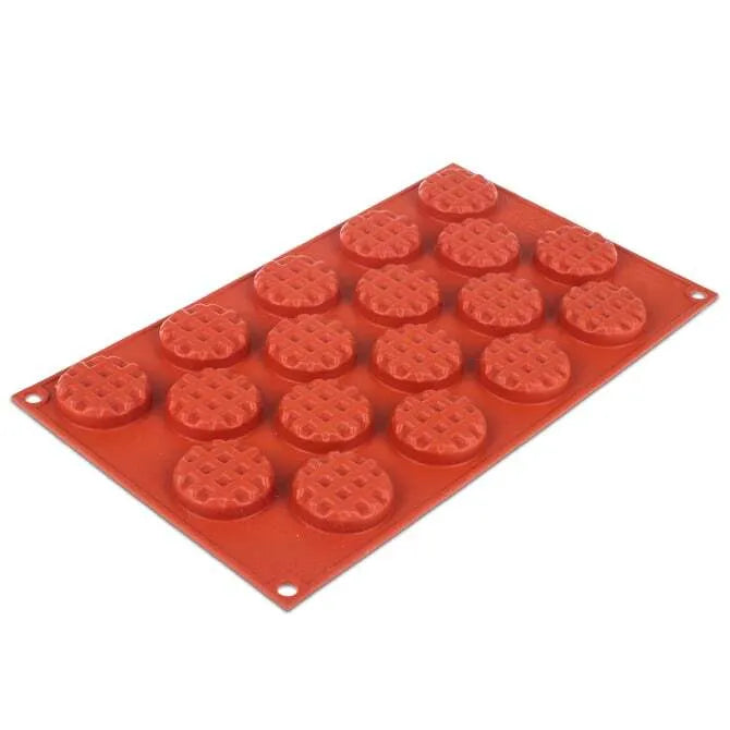 Orange Non Stick Round Waffles - 18 Forms