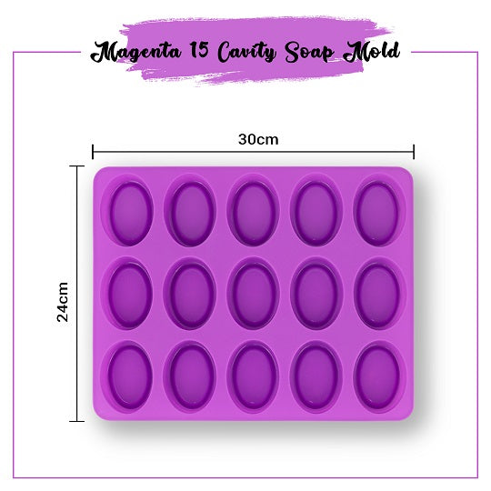 Oval Shape Silicone Mold ( 15 Cavity ) Dimension