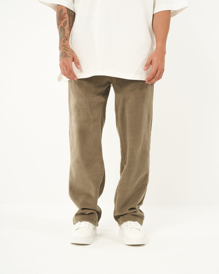Oversized Baggy Khaki Fleece Sweatpants