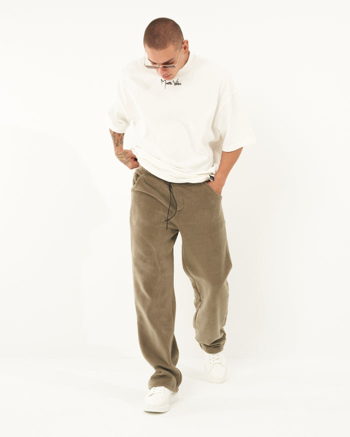 Oversized Baggy Khaki Fleece Sweatpants (5)