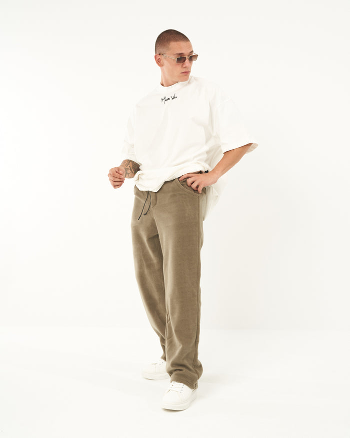 Oversized Baggy Khaki Fleece Sweatpants (6)