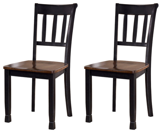 Owingsville D580 Black/Brown 2-Piece Dining Chair Set