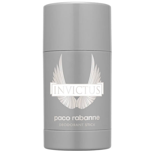 Paco Rabanne Invictus 75ml deodorant stick with sleek packaging, designed for effective skin care and fresh scent.