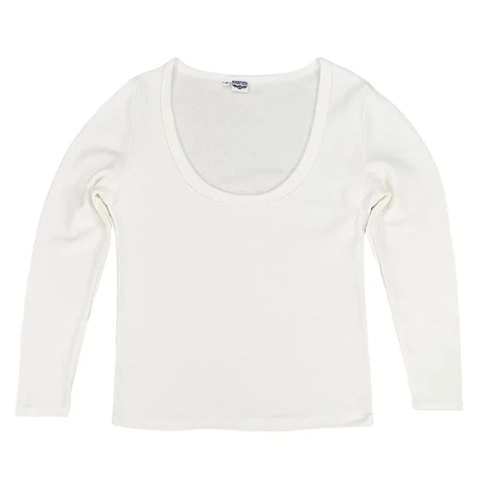Paseo Long Sleeve Tee in Washed White