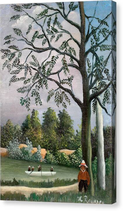 Paysage avec des pecheurs - Canvas Print