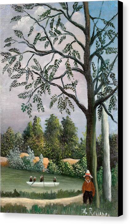 Paysage avec des pecheurs - Canvas Print