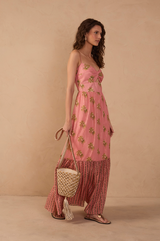 Pink Oásis Cut-Out Tiered Maxi Dress_1