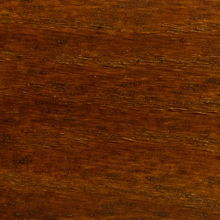 Stain and Finish wood swatch in Backroad Brown, warm reddish-brown tone with visible natural wood grain.