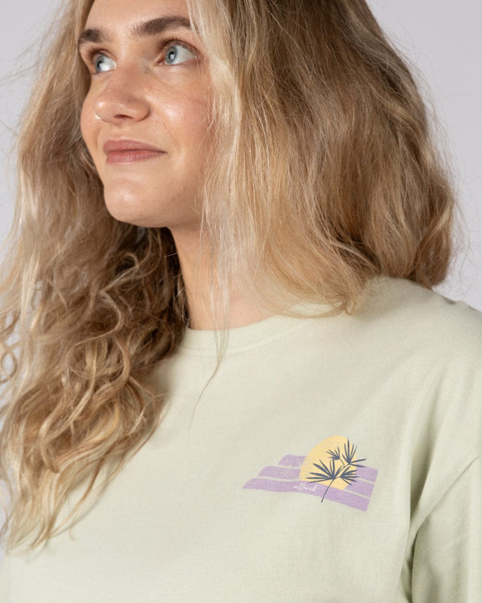 Poster Location Cornwall Womens Oversized Short Sleeve T-Shirt in Light Green