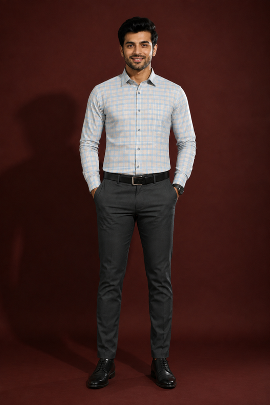 Premium Pastel Check Formal Shirt