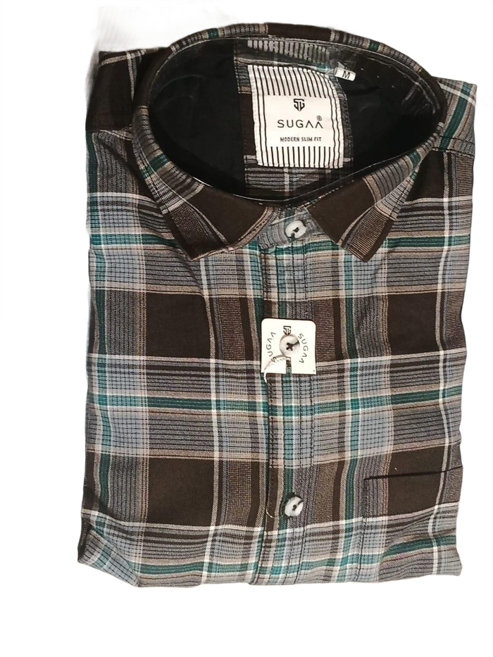 Premium  & Teal Check Formal Shirt