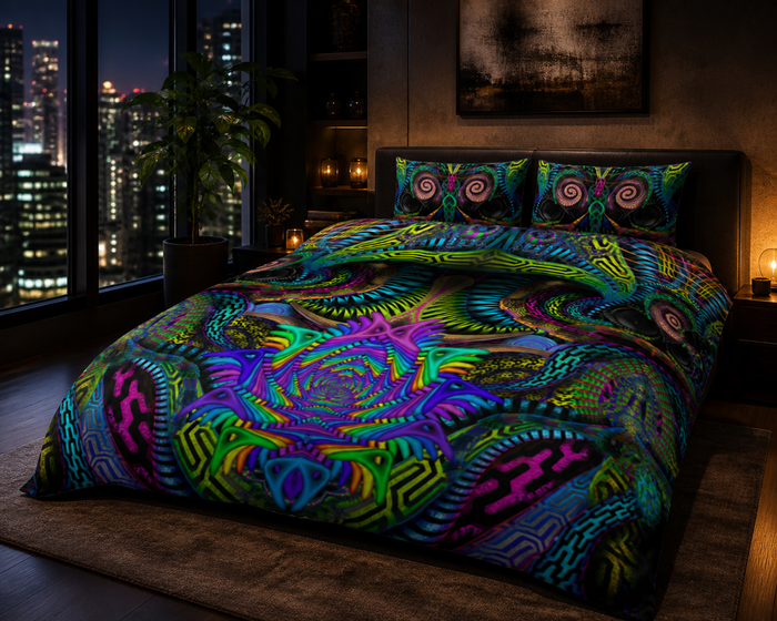 Primordial Bedding Set lifestyle — night city