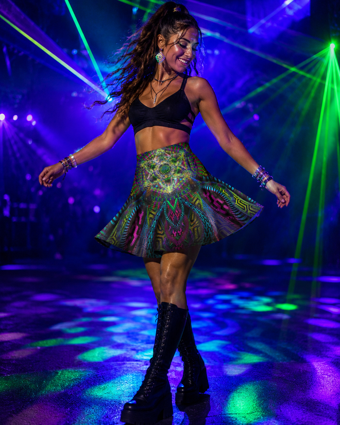 Primordial Presence Glitter Flare Skirt