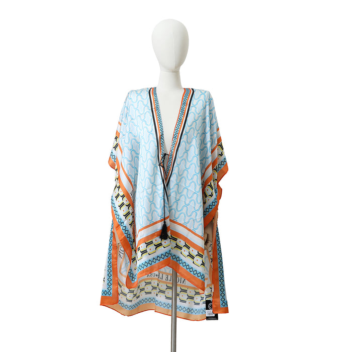 WHITE MANNEQUIN IN OUR PRINTED KIMONO IN BLUE