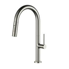 Prior Creek Pulaski Single Handle Pull-down Kitchen Faucet in Satin Nickel Kitchen Faucet Jiangmen Luxury Houseware Company Limited