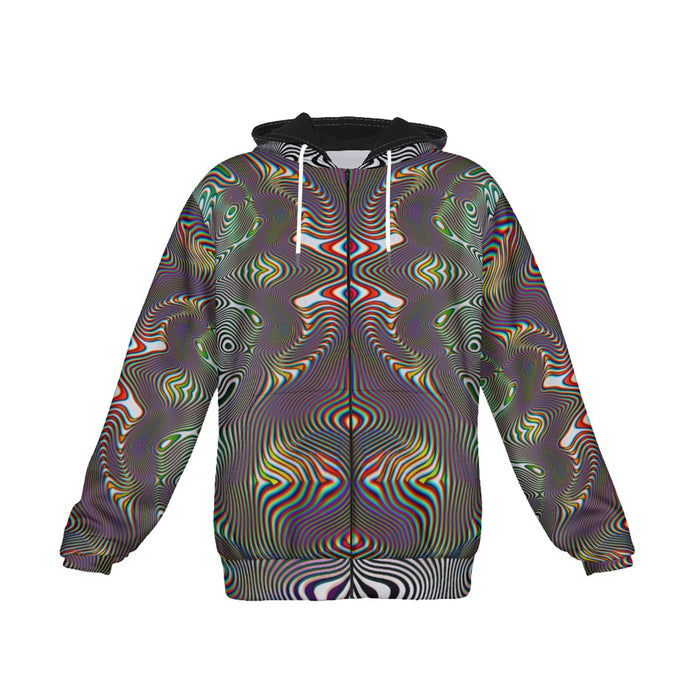Prismatic Frequency Micro Fleece Zip Up Hoodie