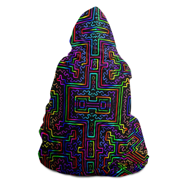 Prismatic Overlay Hooded Blanket