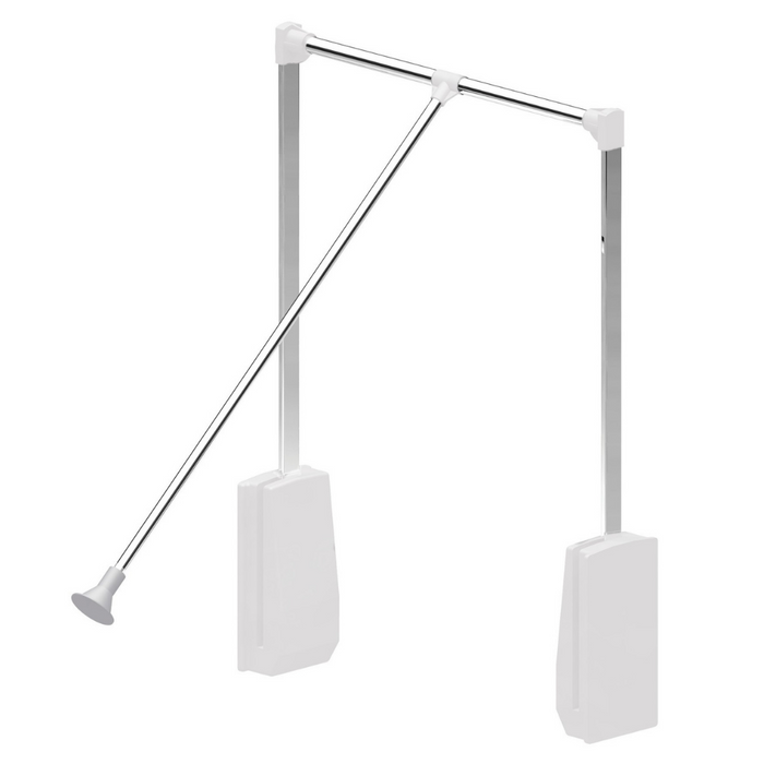 Pull Down Wardrobe Rail 17-11/16-25-5/8 inch - Chrome/White – Furnica