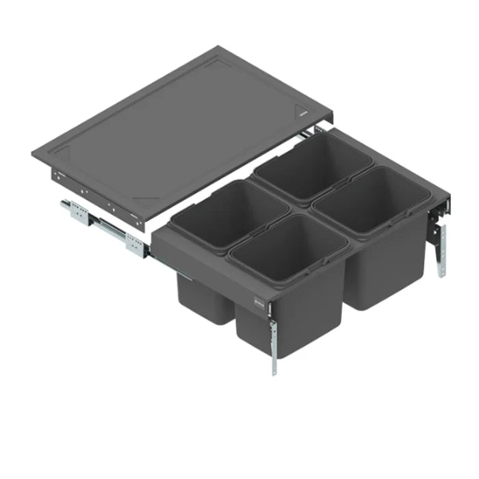 Pull Out Cabinet Recycling Bins Soft-Close 4x15L or 4x20L - 31-1/2 inch (80 cm) Kitchen Cabinet