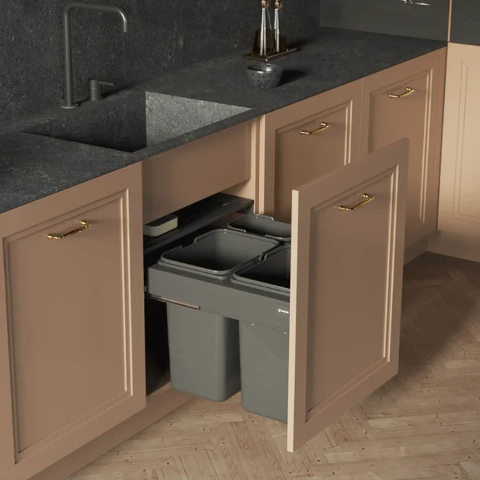 Pull Out Cabinet Recycling Bins Soft-Close 4x15L or 4x20L - 31-1/2 inch (80 cm) Kitchen Cabinet
