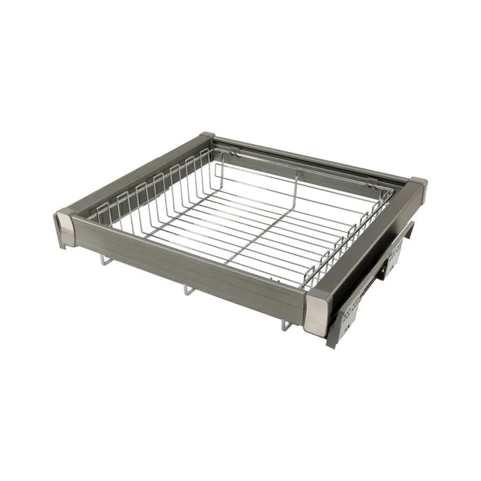 Pull Out Storage Baskets for 23-5/8 inch (60 cm) Cabinet Soft-Close - Single Shelf - Chrome