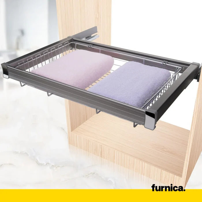 Pull Out Storage Baskets for 23-5/8 inch (60 cm) Cabinet Soft-Close - Single Shelf - Chrome