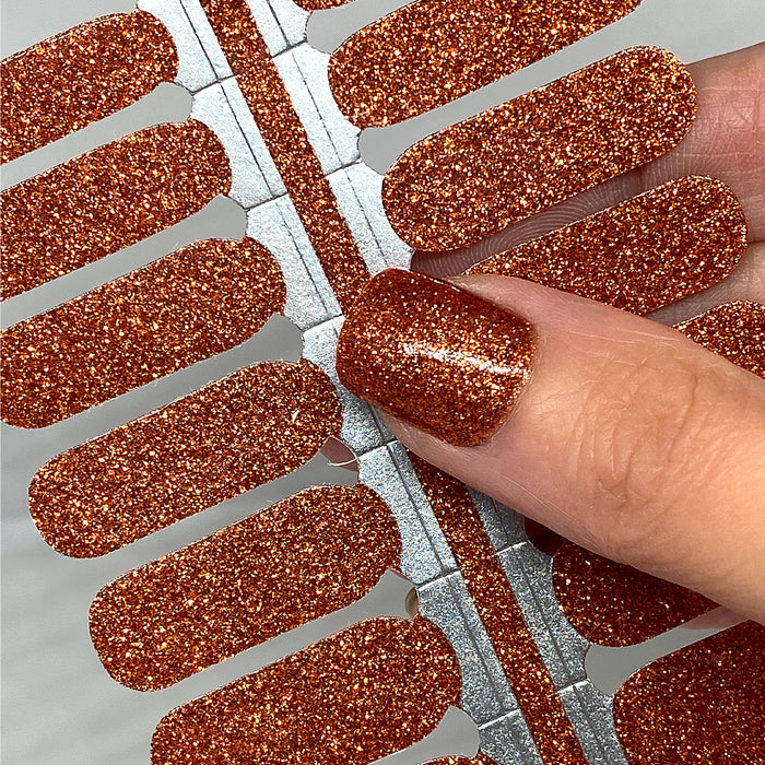 Pumpkin Glitter Nail Wraps