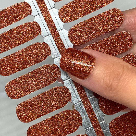 Pumpkin Glitter Nail Wraps