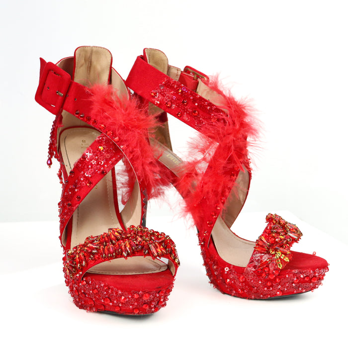 QS ST: Red Crystalized Heels/8