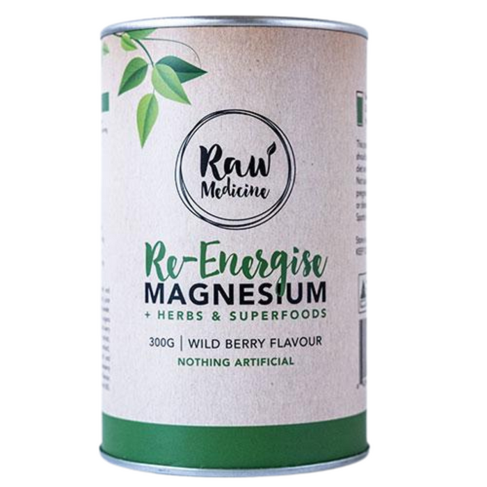 Go-For-Zero-Australia-Raw-Medicine-Australia-Re-energise-Magnesium-Herbs-and-Superfoods-300g-Front
