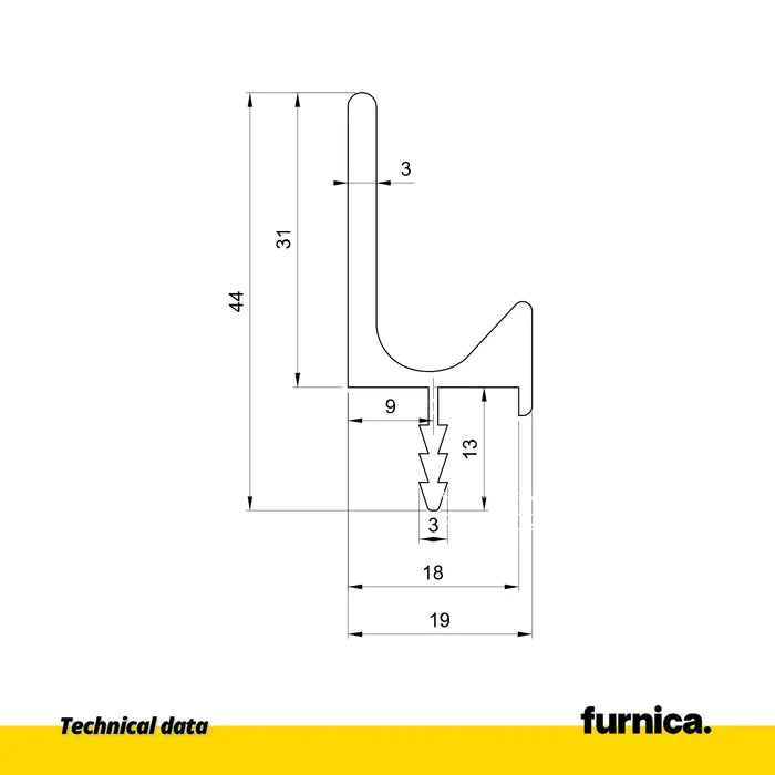 Recessed Channel Profile II T18 / 137-13/16 inch (350 cm) - Matte Black