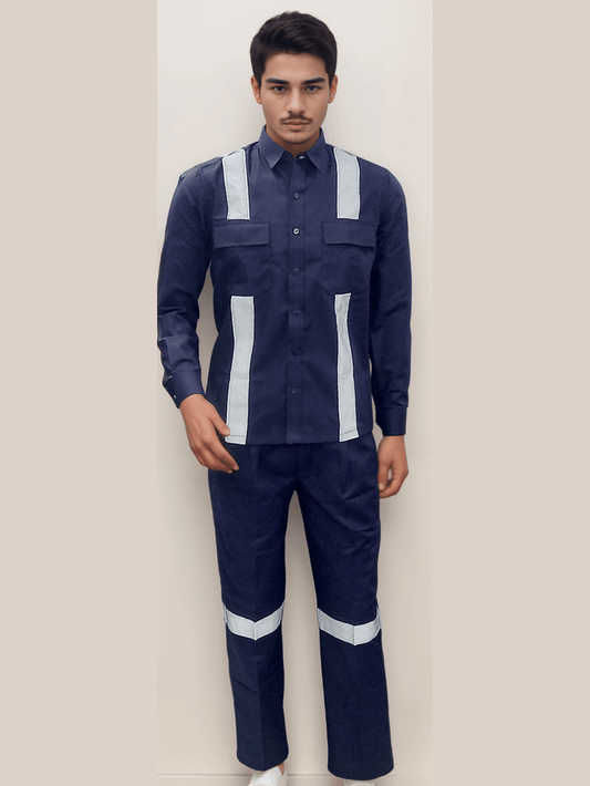 Reflector Pant Shirt Navy Blue - J R GARMENTS