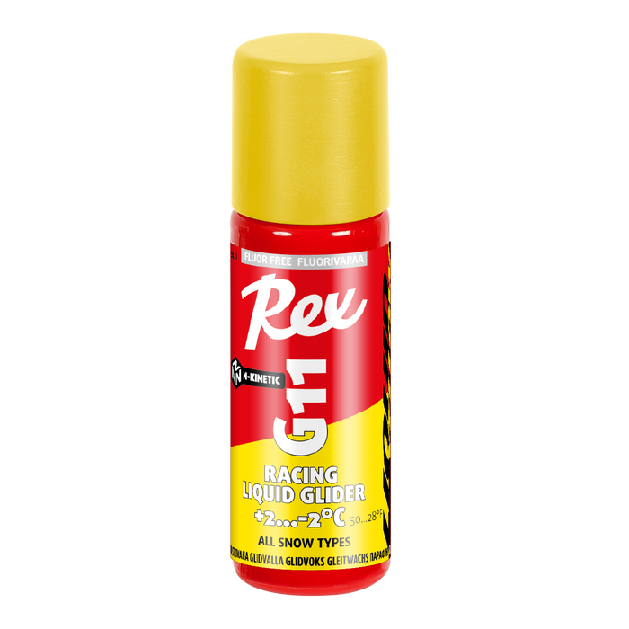 A product picture of the Rex Wax G11 Yellow N-Kinetic Liquid Glider (10C/-2C)
