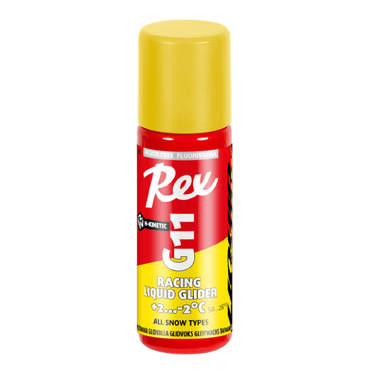A product picture of the Rex Wax G11 Yellow N-Kinetic Liquid Glider (10C/-2C)