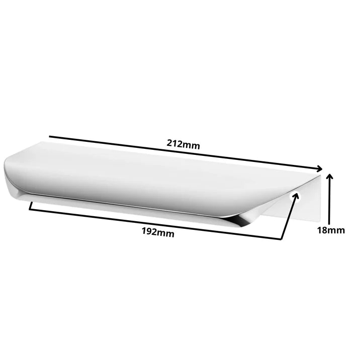 Rounded Profile Edge Pull 7-9/16 inch / 192 mm (8-3/8 inch / 212 mm Overall Length) - Electropolished