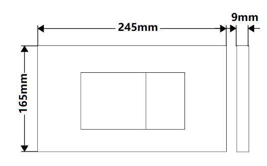 R&T Square Push Button for In-wall Cistern