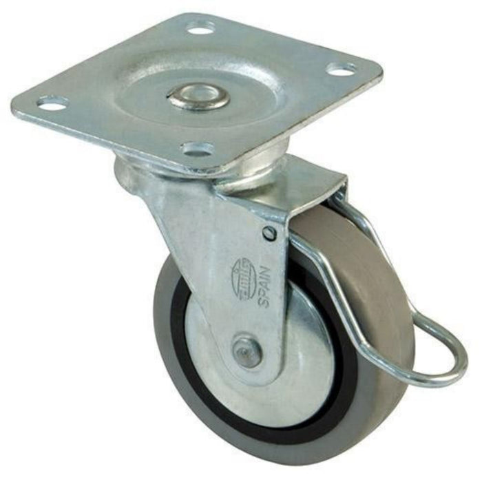 Rubber castor wheel with brake Ø2-3/8 inch Furniture wheels AMIG