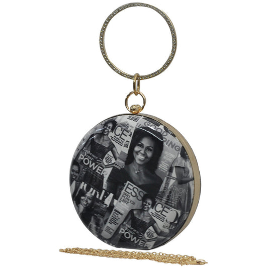 !SALE! Noir Magazine Moment NGIL Circle Clutch Purse