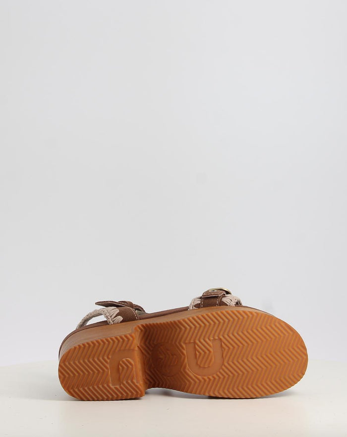 HIGH HEEL WOOD CLOG BUCKLE