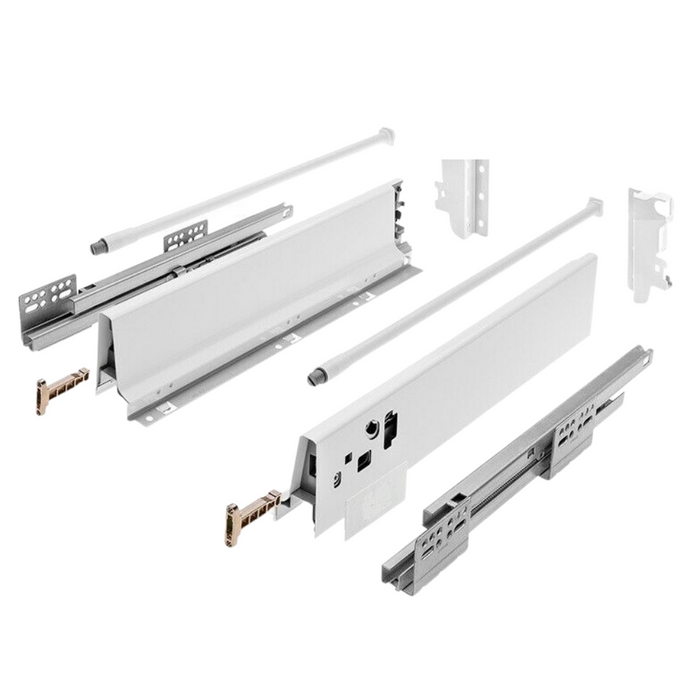 Set of Soft-Close Drawer System, MEDIUM, H: 5-9/16 inch, White – Furnica